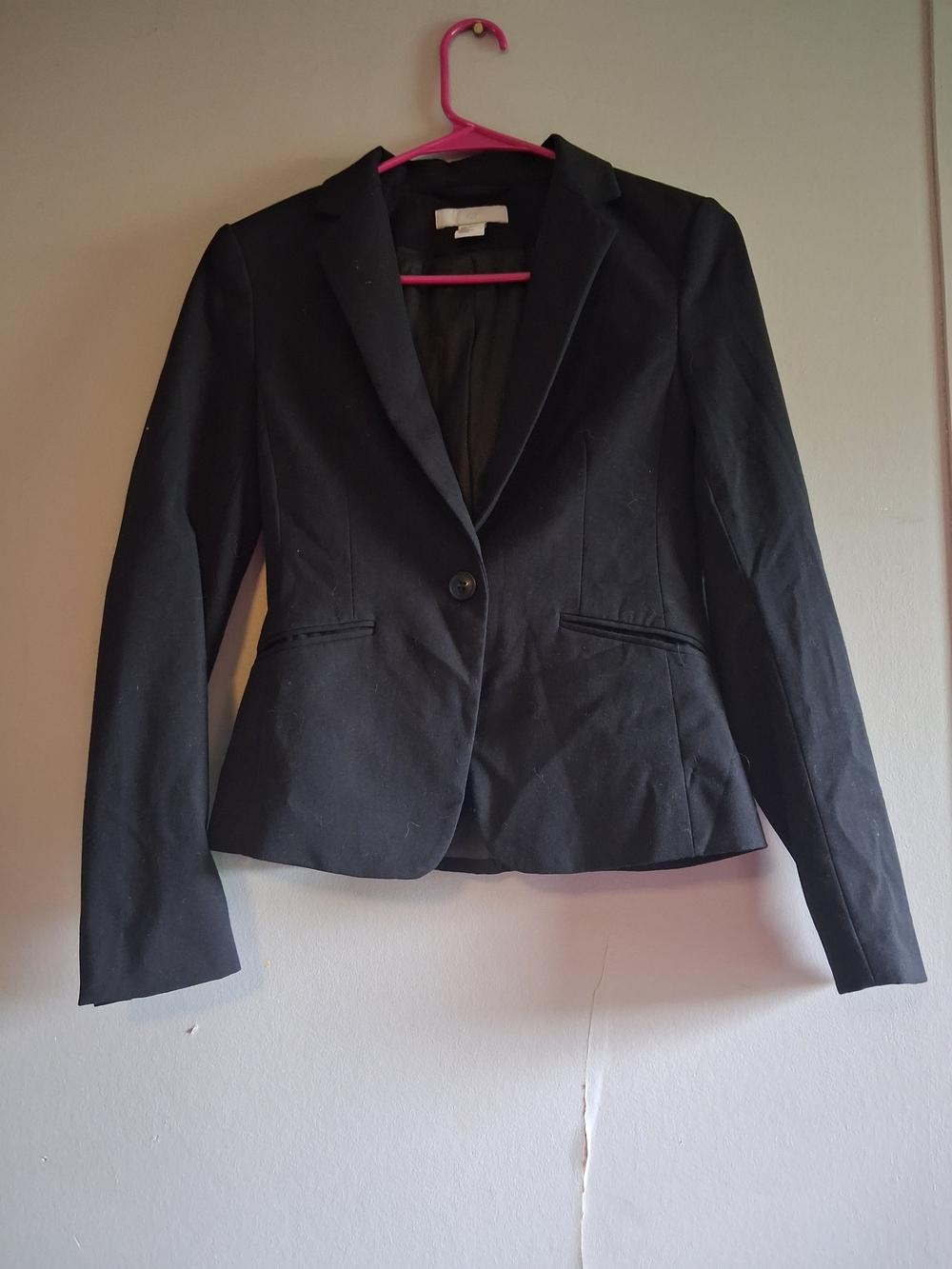 H&M Black Single-Button Tailored Blazer Jacket